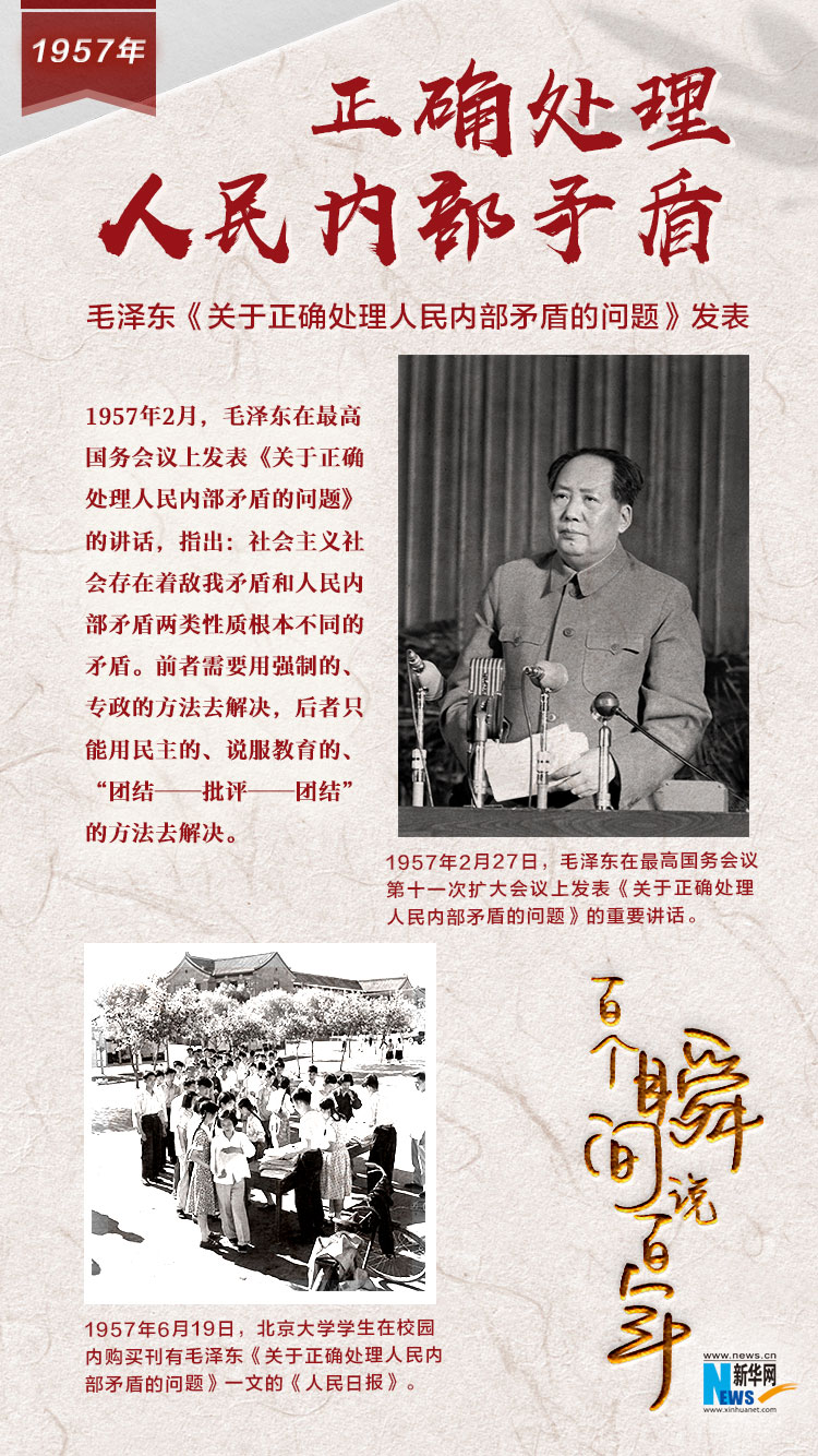 1957，正確處理人民內部矛盾