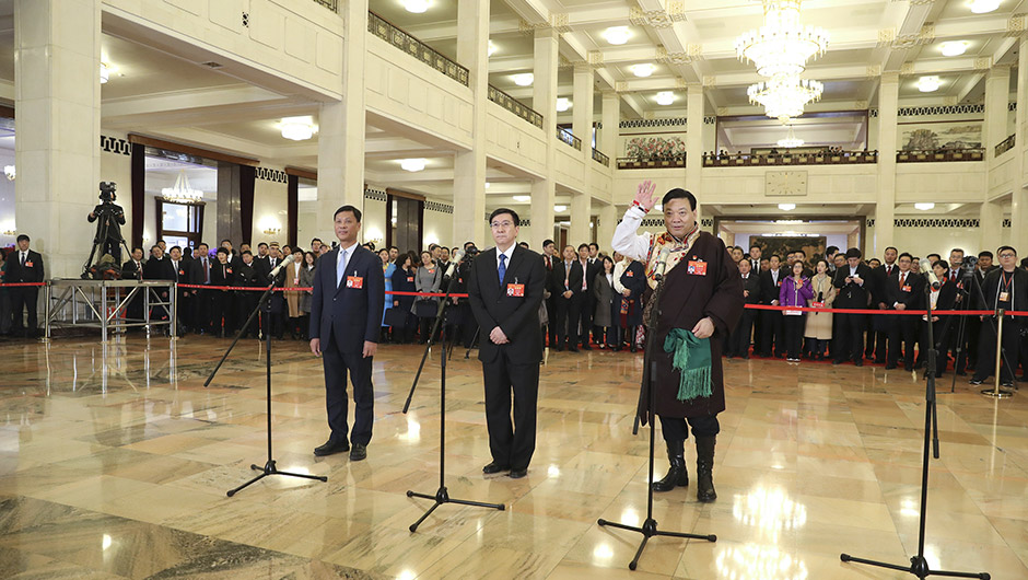 全國人大代表接受采訪