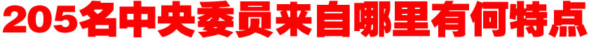 205名中央委員來自哪里？有何特點？