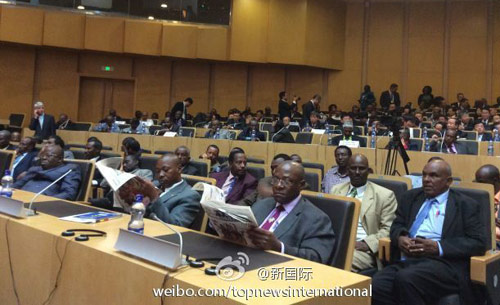 李克強(qiáng)即將在非盟總部發(fā)表演講，請柬&ldquo;一柬難求&rdquo;。圖片來源：&ldquo;新國際&rdquo;微博。