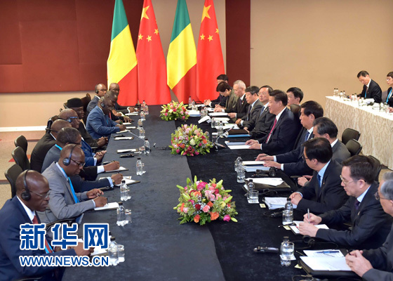 12月3日，國家主席習(xí)近平在約翰內(nèi)斯堡會(huì)見馬里總統(tǒng)凱塔。新華社記者 李濤 攝