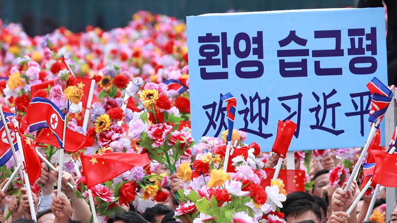 習(xí)近平總書記歷史性訪朝 歡迎場面超震撼！